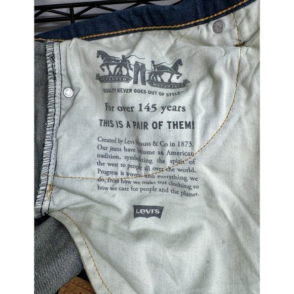 Levis 541 Jeans Mens 48x30 Athletic Taper Fit Midnight Wash Blue Stretch Denim - Picture 4 of 12